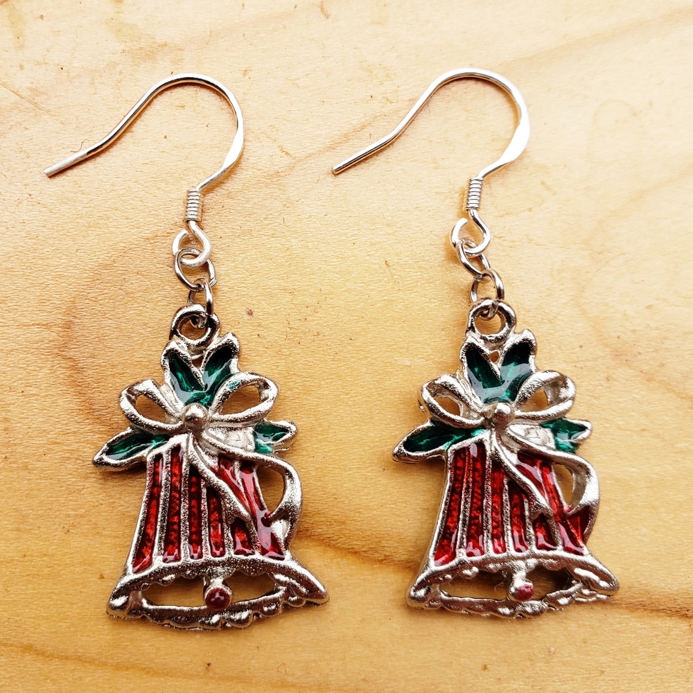 Made By Me OOAK Vintage Christmas Bells Earrings